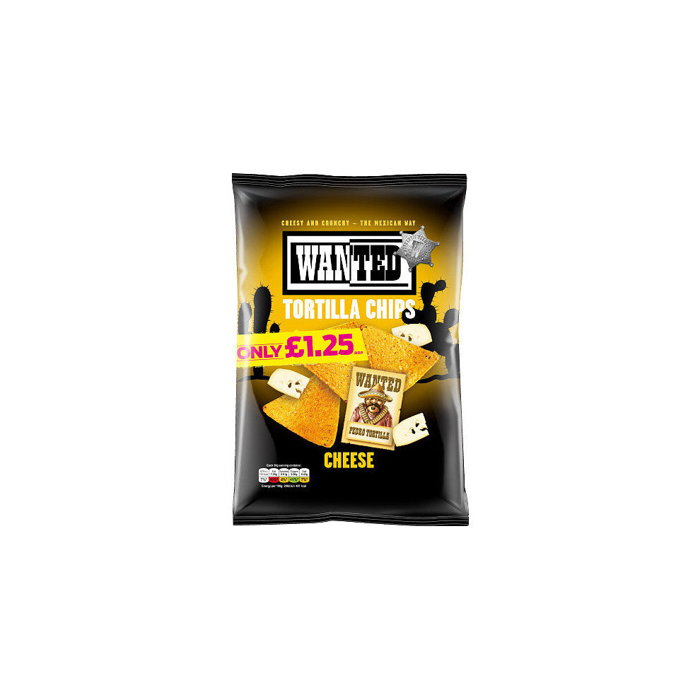 Wanted Tortilla Chips Cheese 125g ( pack of 12 )