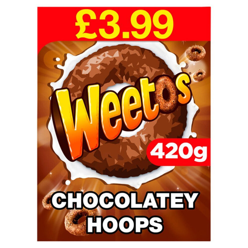 Weetos Chocolatey Hoops 420g ( pack of 8 )