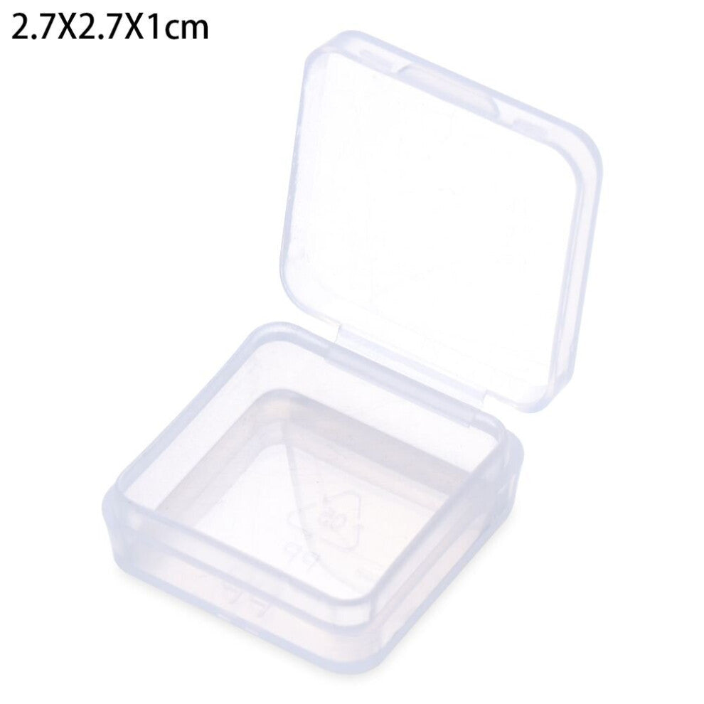 Small Storage Box Plastic Transparent Beads Container Jewelry Organizer Case Pill Chip Box Earrings Rings Collecting Accessories