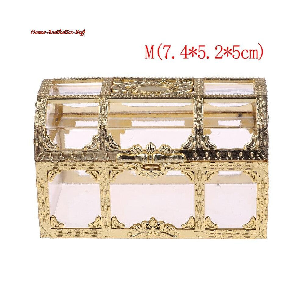 Transparent Organizer Desktop Gem Candy Makeup Pirate Jewelry Box Trinket Treasure Storage Mini Home Case Chest Collectibles