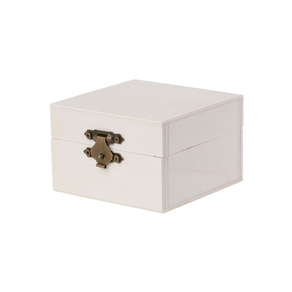 Wooden Square Jewelry Storage Box Wood Base Crafts Case Art Decor Kids DIY Toys