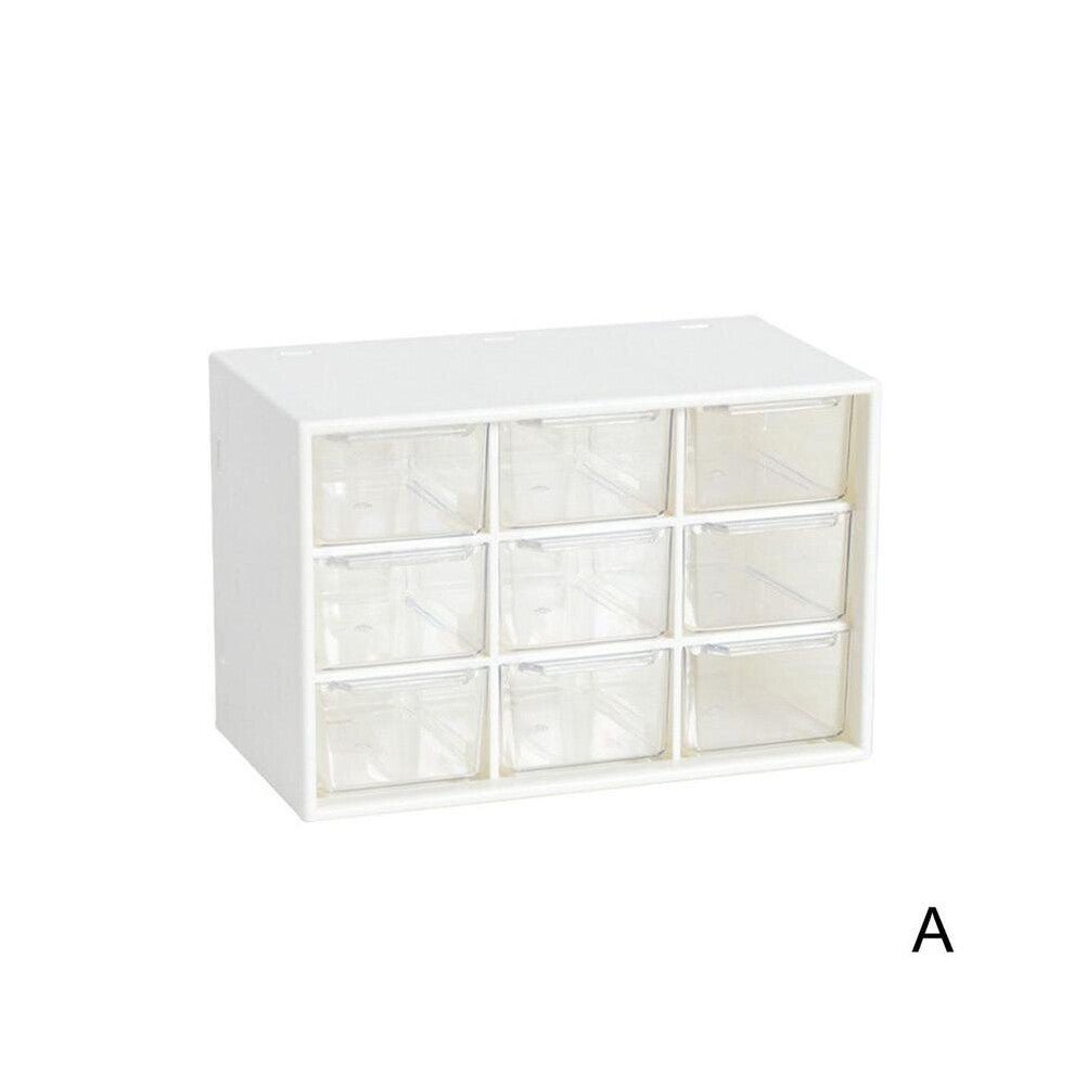 9 Drawers Storage Cabinet Organiser,desktop Organizer With Drawers,plastic Mini Jewelry 9 Box-cosmetic Grad Cabinets Transp W8u0