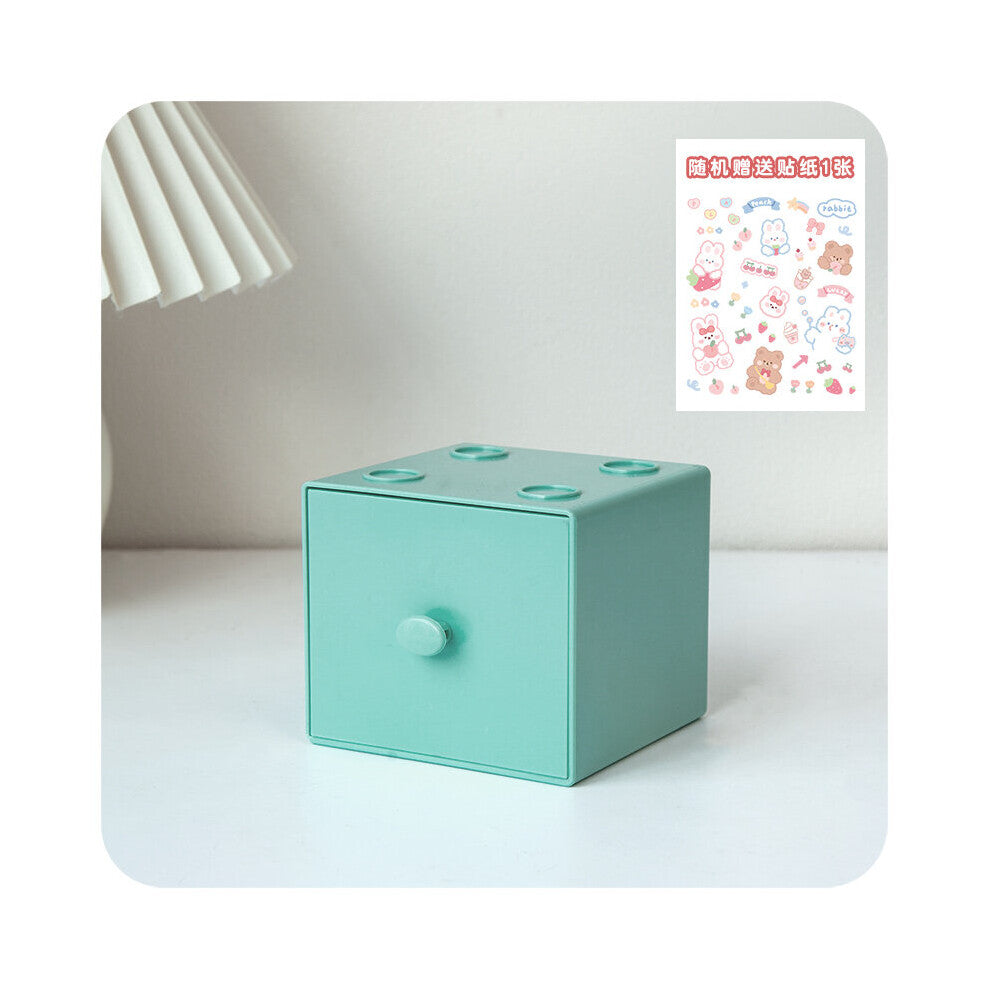 Macaron Desktop Square Storage Box Combination Stackable Building Block Storage Box Organizer Cosmetic Jewelry Storage Box