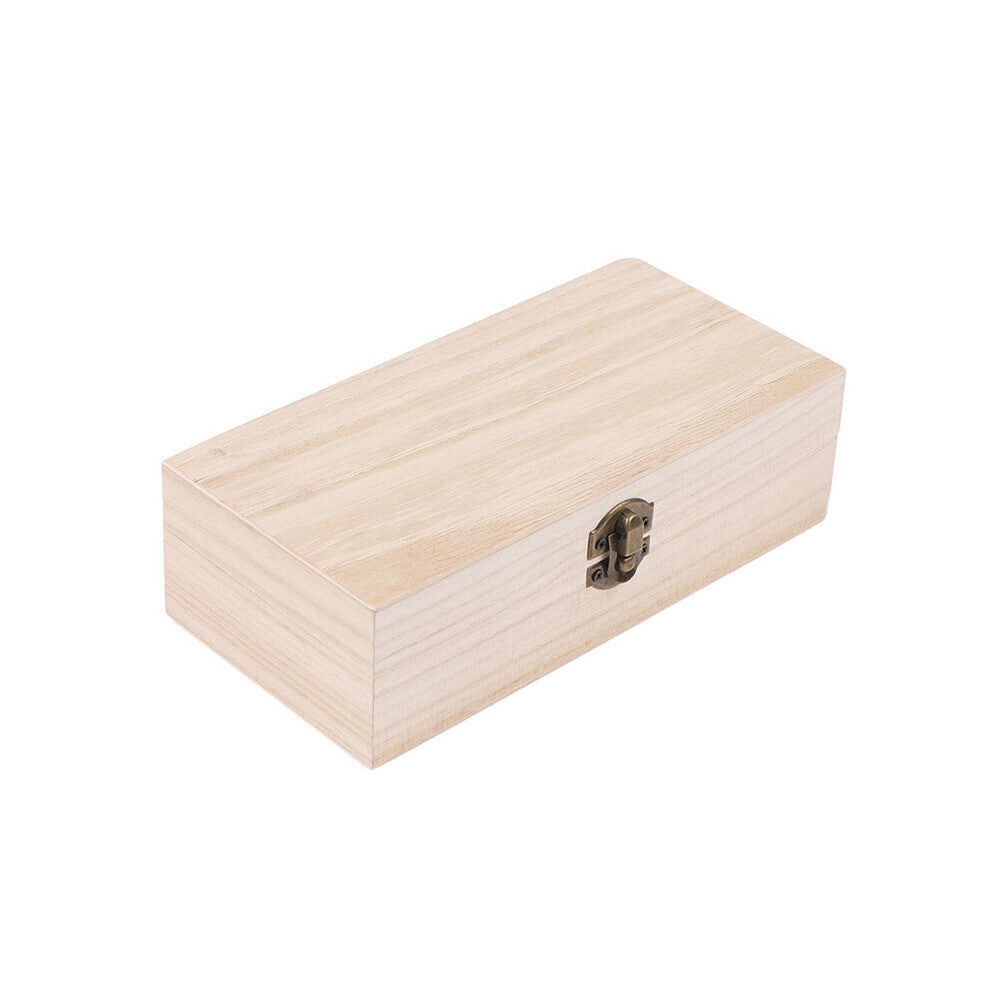 1 pc Wooden Box Retro Jewelry Box Desktop Natural Wood Clamshell Storage Decorative Wooden Rectangle Storage Box