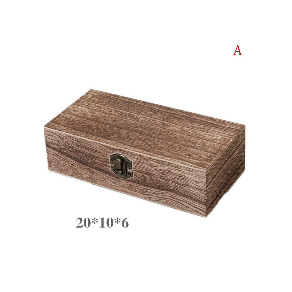 Hand Decoration Wooden Box Desktop Natural Wood RetroStorage Postcard Storage Box Jewelry Box Clamshell