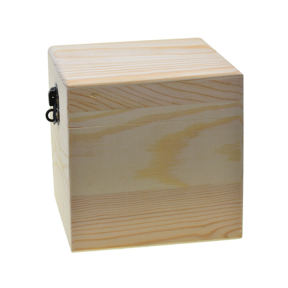Large Square Storage Box Plain Wood Box Jewelry Box Wedding Gift Makeup Cosmetic Small Gadgets Gift Wood DIY Craft Box With Lid