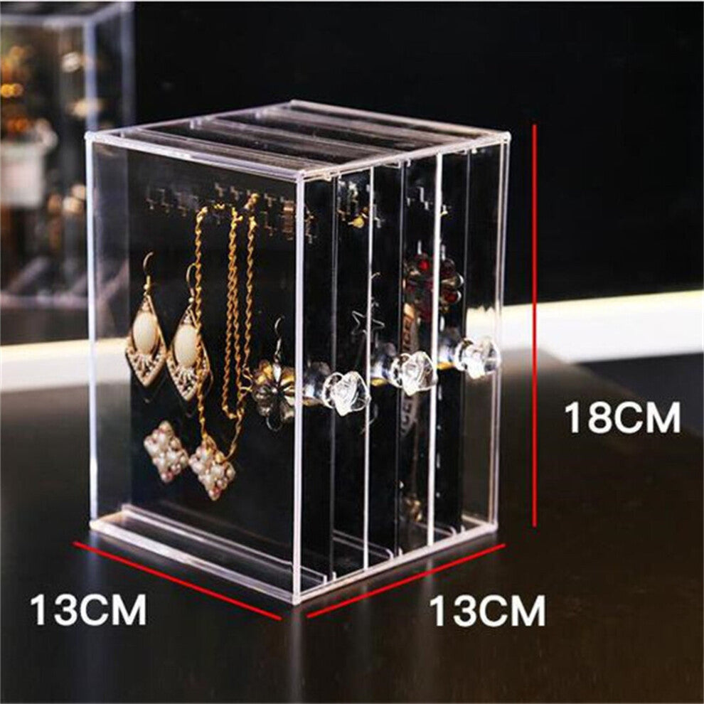 3 Drawer Jewelry Storage Box Acrylic Earrings Earbuds Holder Organiser Necklace Display Stand Removable Jewelry Drawer Box