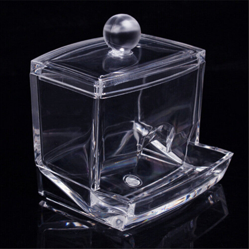 Jewelry Organizer Case Acrylic Cotton Swab Storage Holder Box Portable Makeup Cotton Pad Cosmetic Heart-shaped Desktop Container