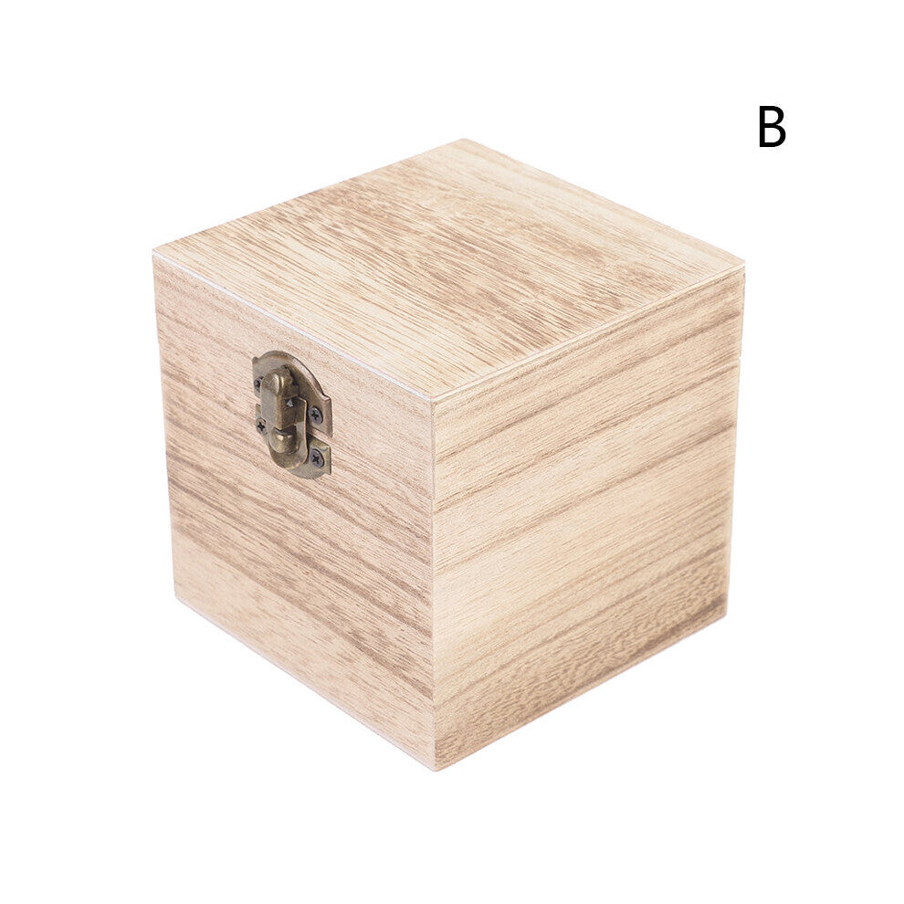 Wooden Paulownia Box Postcard Storage Organizer Box Retro Jewelry Box Desktop Wood Clamshell Storage Hand Decoration
