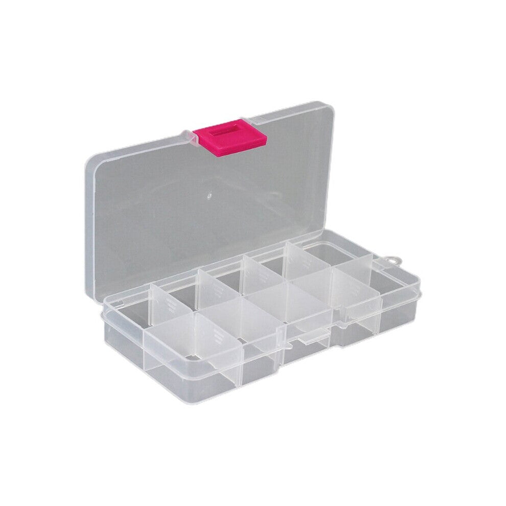 Detachable Earring Jewelry Storage 10 Compartments Plastic Box Multifunctional Handcraft Sewing Gadgets Storage Clear