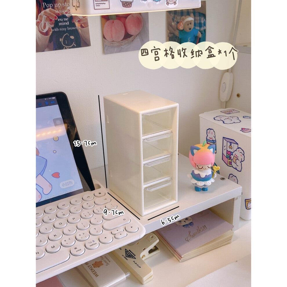 Ins Desktop Storage Box Hairpin Jewelry Sorting Shelf Transparent Drawer-Type Small Article Storage Cabinet Small