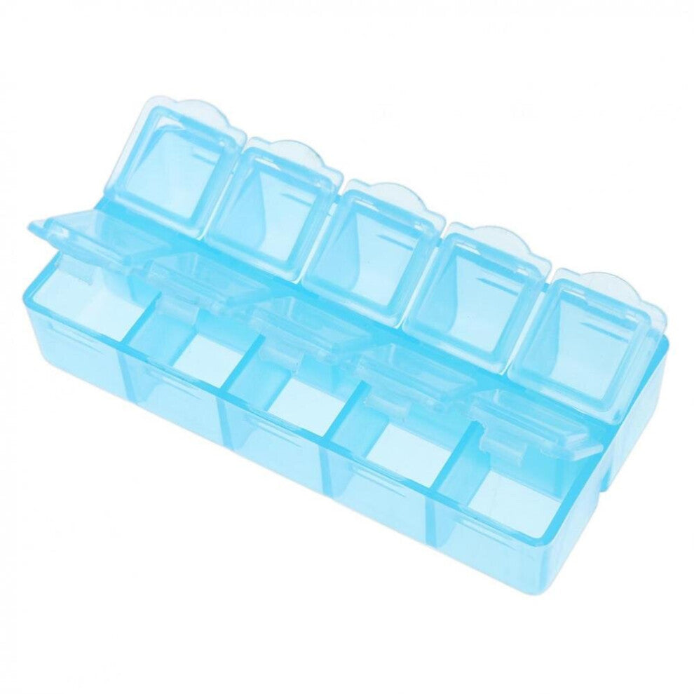 3 Colors Small 10 Grid PP Double Row Multipurpose Organizer Container Storage Box Fit for Household Daily -Jewelry - Tool Parts