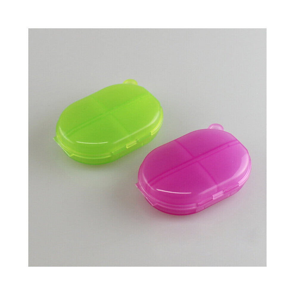 1pcs 5 double box jewelry box small portable box oval shaped pills plastic chip
