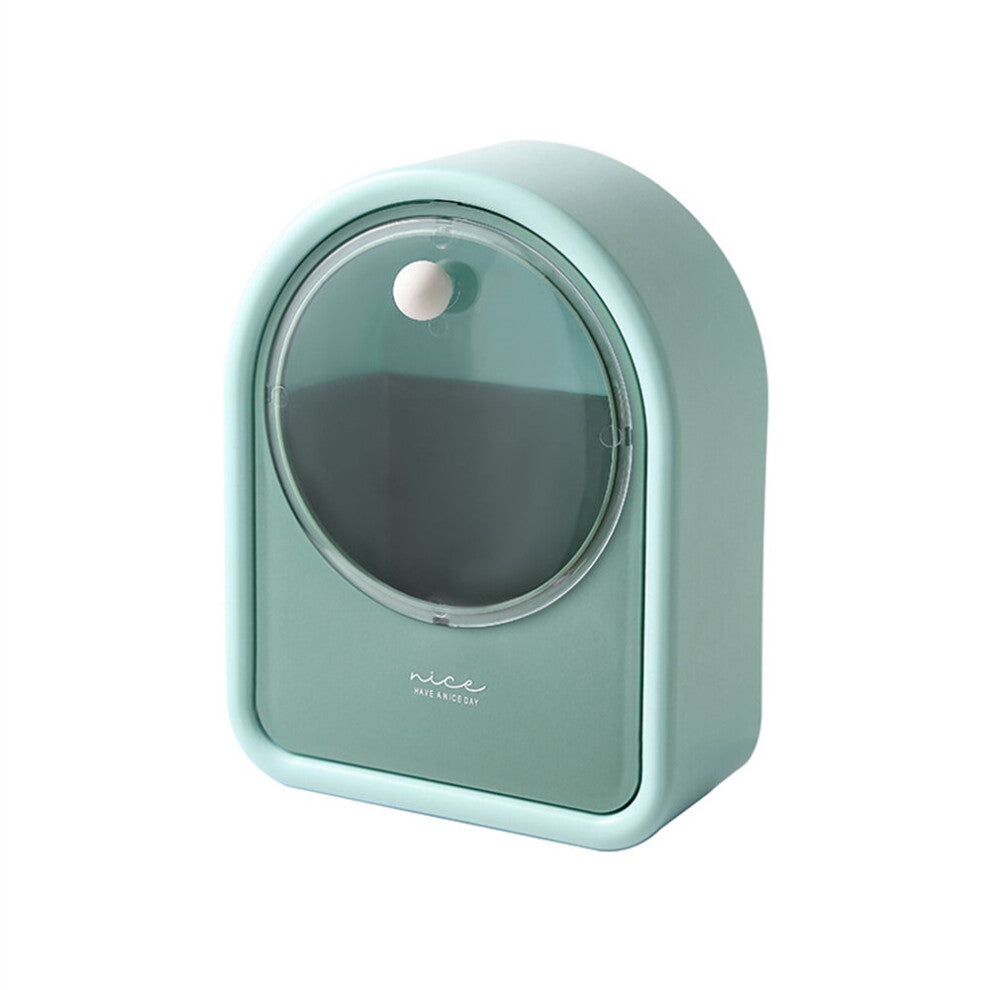 Multifunctional Desktop Storage Box No-Punch Wall Mounted Cotton Swab Cosmetic Box Flip Lid Jewelry Container Organizer