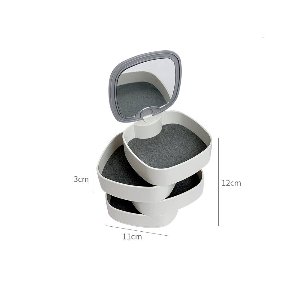Portable 4 Layer Rings Necklace Jewelry Box Plastic Brooch Hairpins Storage Box Dustproof Nonslip Desktop Earring Pendant Holder