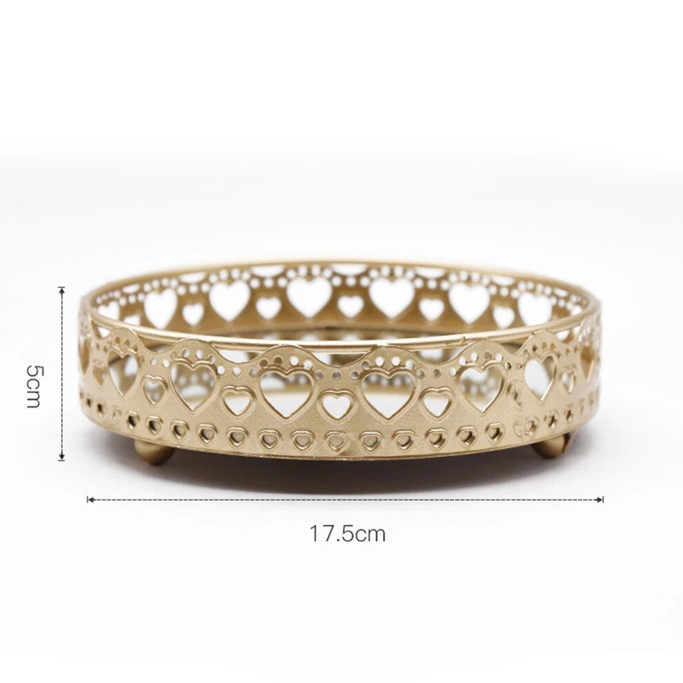 Delicate Jewelry Storage Box Tray Glass Mirror Base Bedroom Desktop Cosmetic Decor Organize Plate