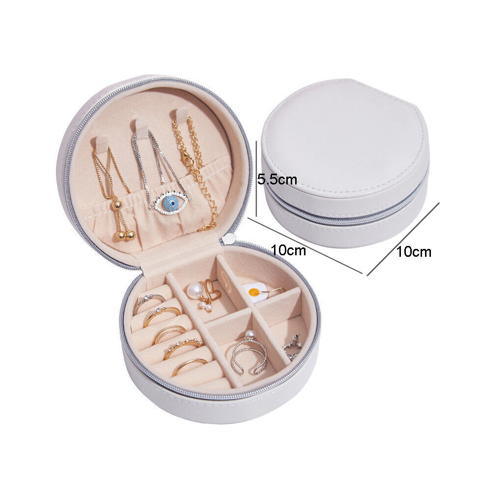 PU Storage Boxes Creative Home Circular Earrings Ring Jewelry Box Room Modern Portable Jewelry Storage Container Household Items
