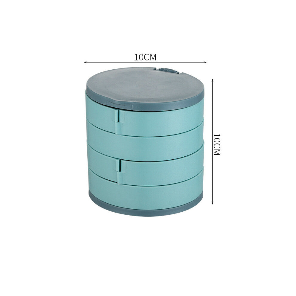 Creative Nordic Desktop Four-layer 360-degree Rotating Jewelry Box Bedroom Makeup Mirror Jewelry Box Storage Cosmetic Box