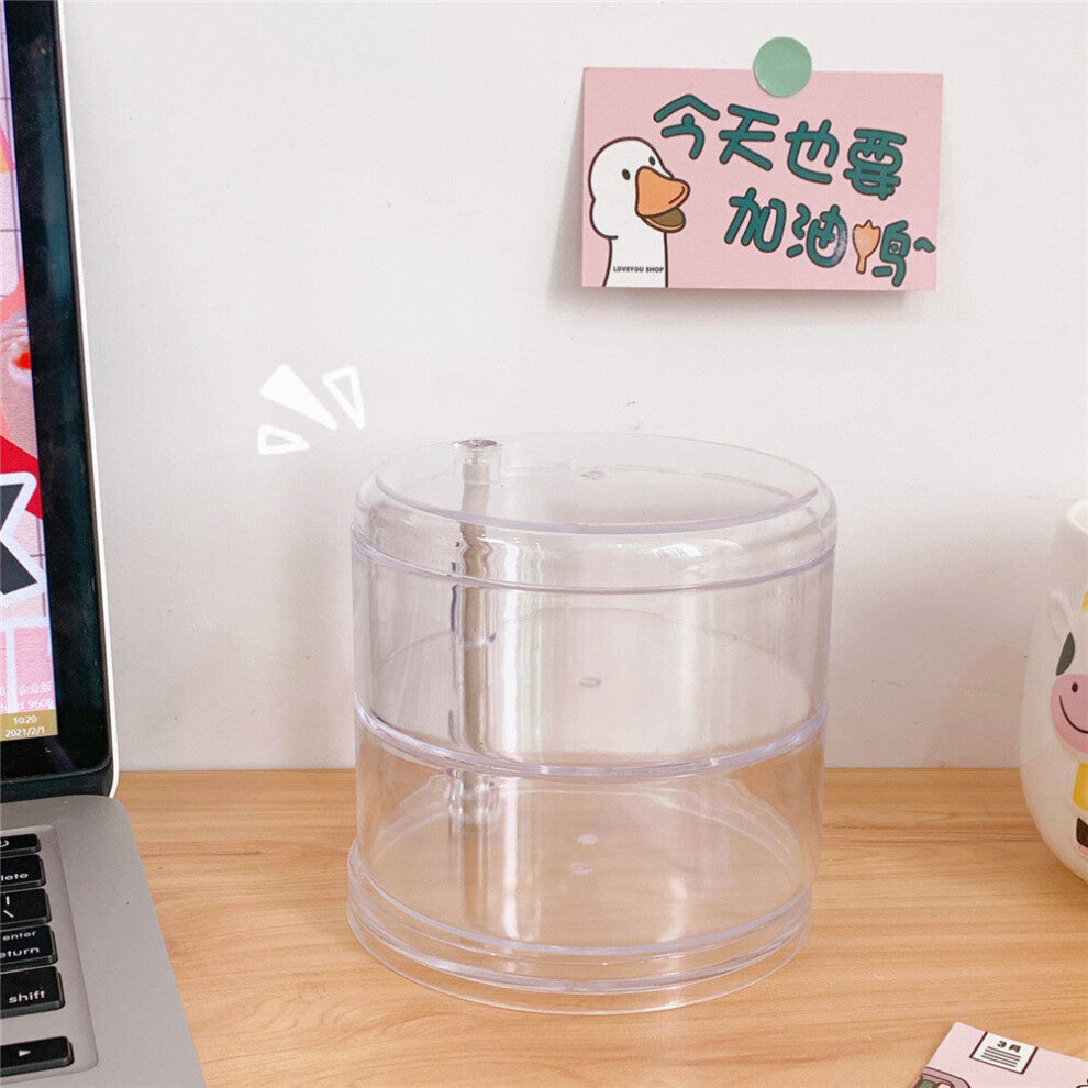 Transparent Multi-layer Rotating Storage Box Cosmetic Jewelry Desktop Storage Box Dustproof Jewelry Storage Rack