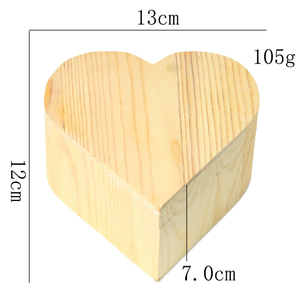 Wooden Heart-shaped Necklace Jewelry Box Household Small Objects Storage Perfume Organizer Chinese-style Flip Box Holiday Gift