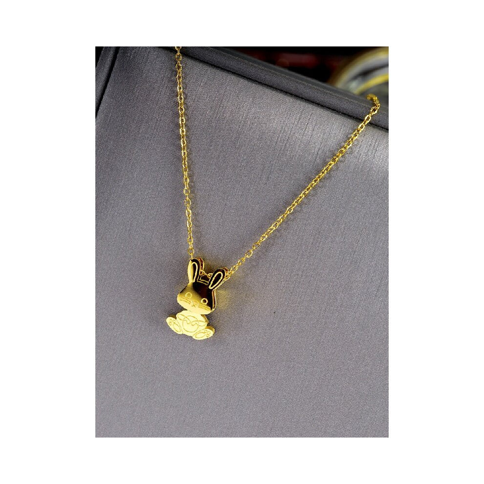 Mechanical Swing Rabbit Chinese Zodiac Sign Of Rabbit Pendant Necklace Titanium Steel No Fading Clavicle Chain