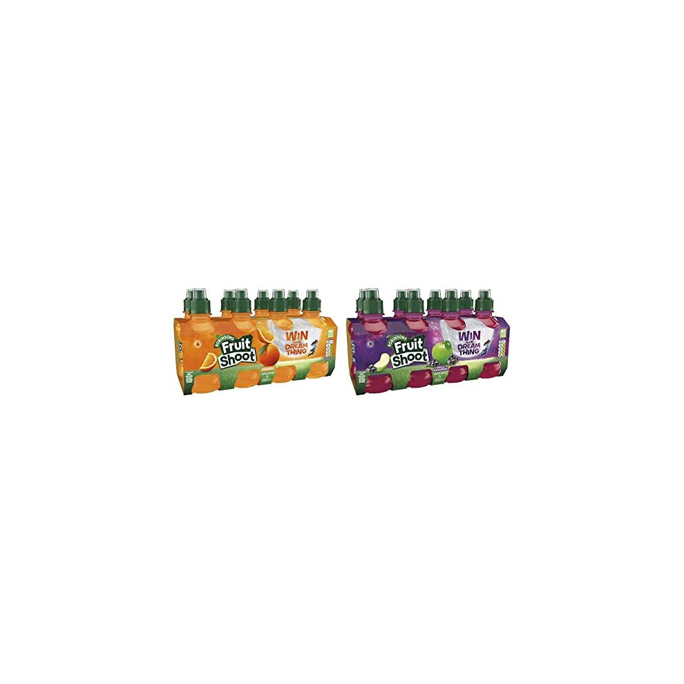 Robinsons Fruit Shoot Fruit Juice, Orange, 8 x 200ml & Fruit Shoot Apple and Blackcurrant, 8 x 200ml