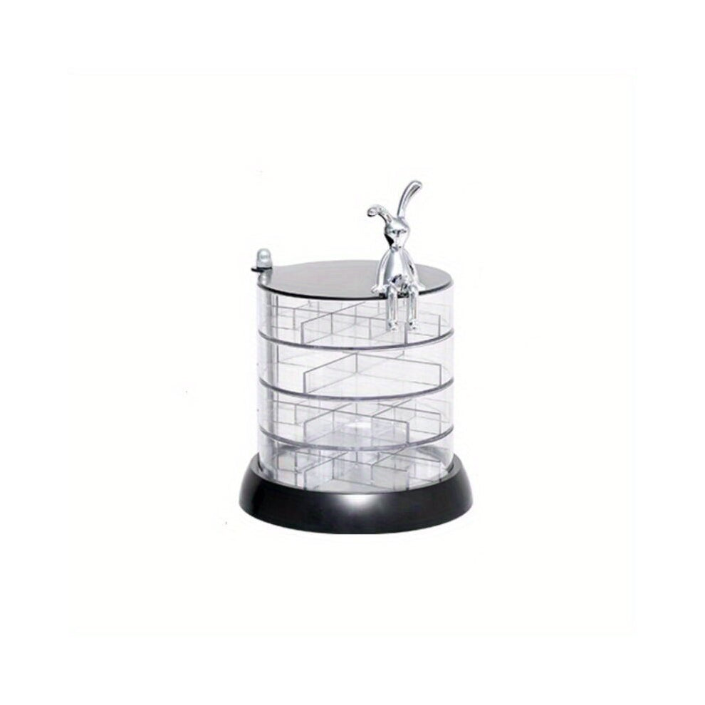 Rotating Jewelry Storage Box Round Multilayer Desktop Bracelets Earrings Necklace Jewelry Storage Box Display Case Empty With Dustproof Cover