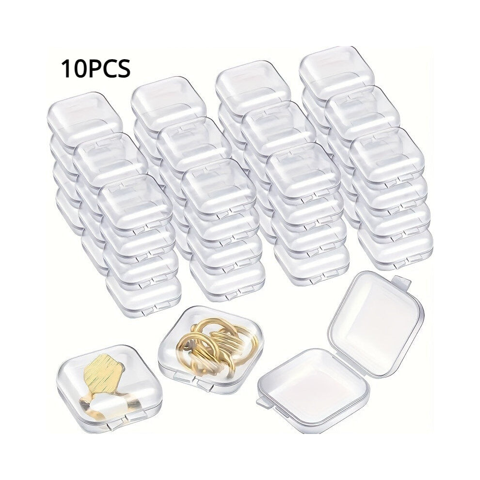 10pcs Mini Plastic Multipurpose Box For Jewelry Storage Earrings Rings Necklaces Bracelets Accessories Hair Tie Household And Travel Storage And Organ