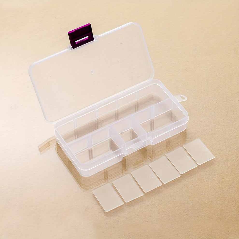 1pc Portable Plastic Jewelry Box With Compartments For Earrings Rings Necklace Beads Accessories Storage Household Storage And Organization For Bedroo