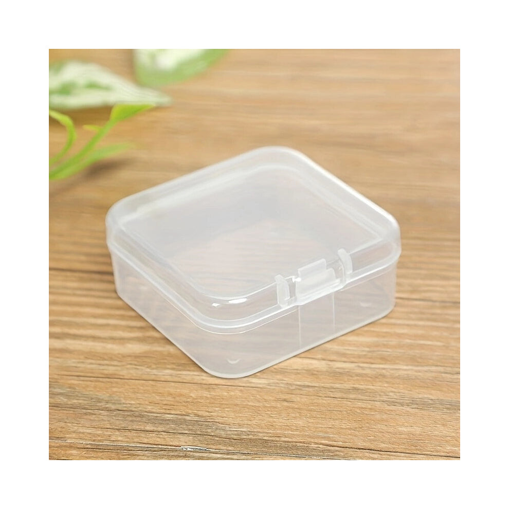 1pc Mini Plastic Storage Box Square Jewelry and Earplug Case with Lid for Hardware and Craft Gadgets