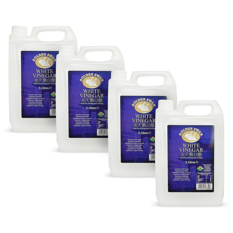 Golden Swan White Vinegar 5L Pack of 4 - All-Purpose Cleaner, Stain Remover, Cooking & Weed Control
