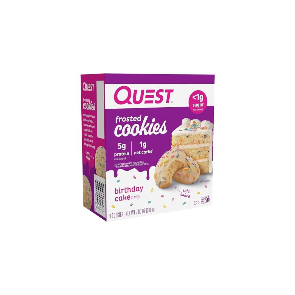 Quest Frosted Cookie, Birthday Cake, 8-Box