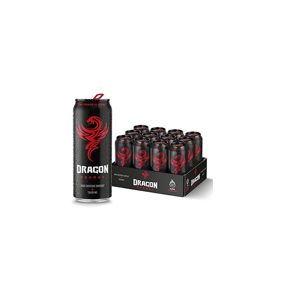 Dragon Original Energy Drink, High Caffeine Content & Taurine, BVITS* B3, B5, B6 & B12, Proudly British, 100% Recyclable 12 x 500 ml Cans