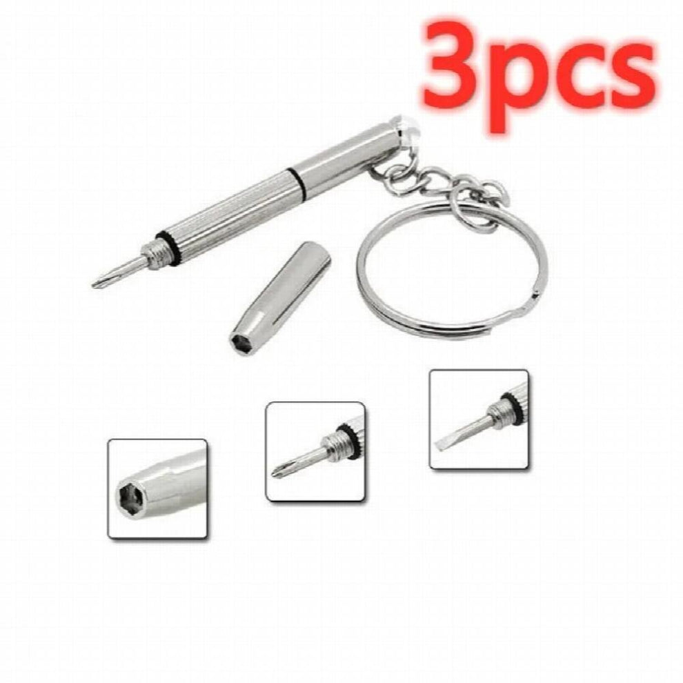 3-5-10 pcs 3in1 glasses screwdriver mini key chain ring hand tools for Sunglass Glasses Watch Repair Tool Kit with Keychain Scre