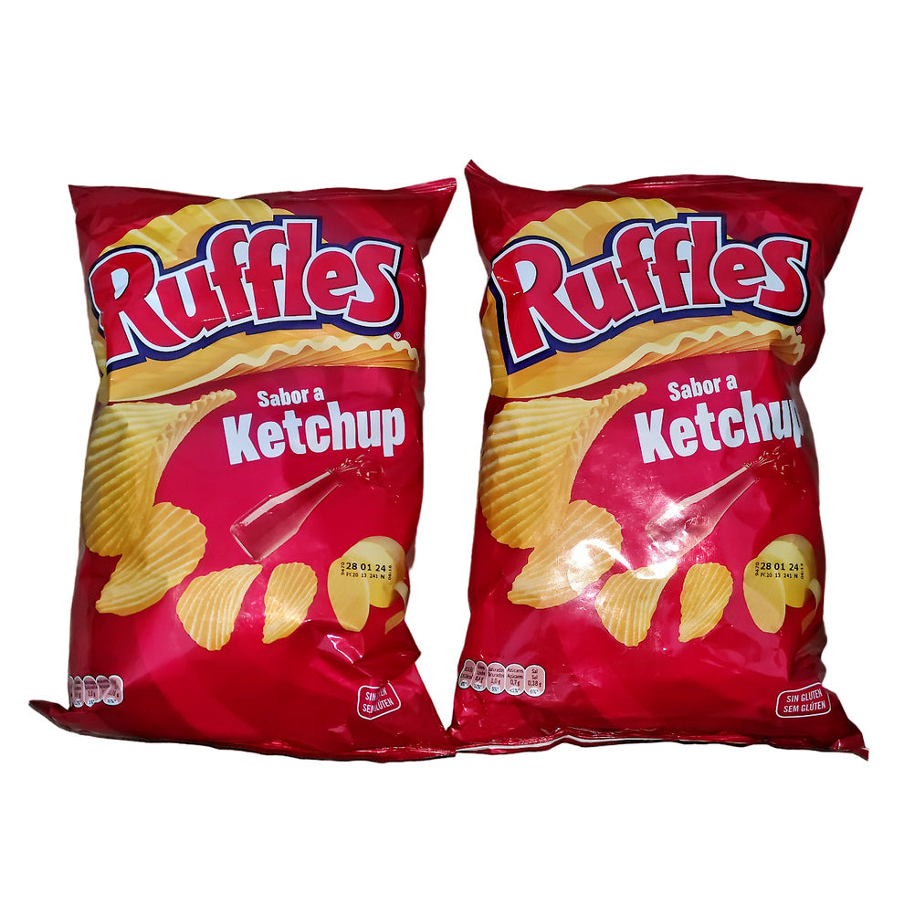 Ruffles Chips Ketchup 2 x 150g  Corrugated and Crisp Potato Snack