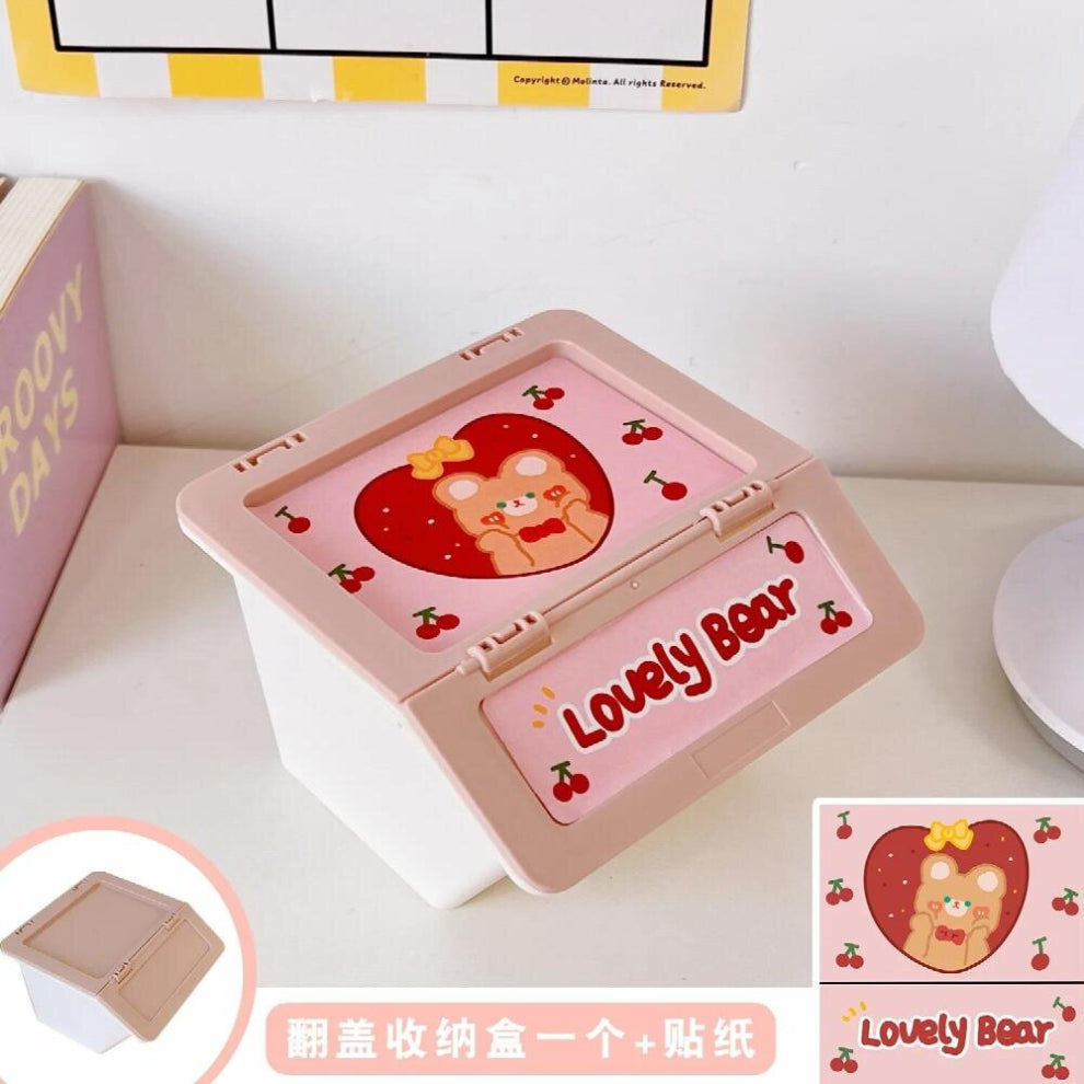 Cartoon Desktop Clamshell Storage Box Girly Heart Glove Box Jewelry Box Temperament Stackable Finishing Box Storage Box