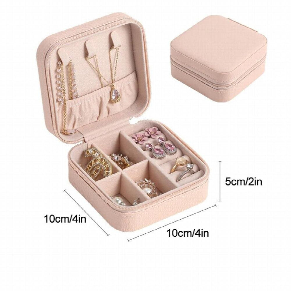 Portable Jewelry Storage Fresh And With Makeup Mirror Earrings Rings Necklace Box Storage Home Gadgets Bathroom Organizer
