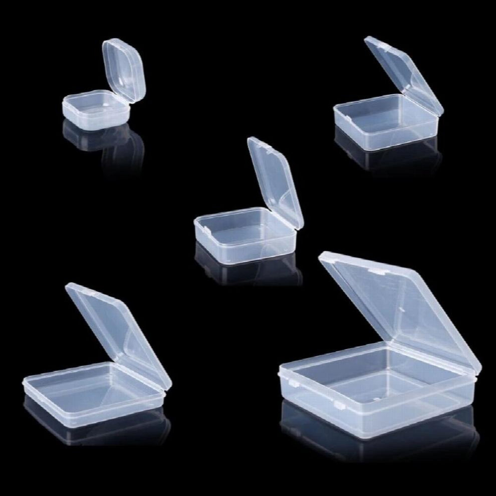 NICEFurniture Square Transparent Plastic Jewelry Storage Boxes Beads Crafts Case Containers