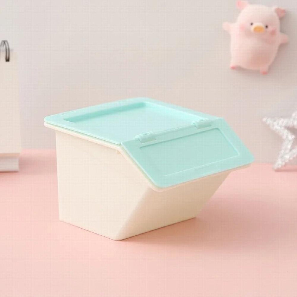 Desktop Mini Plastic Flip Storage Box Organizer Desktop Stackable Cosmetic Jewelry Box Office Accessories Storage Organizing Box