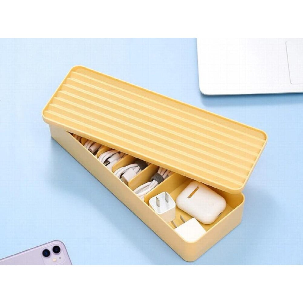 7 Grid Data Line Organizer Box Stackable Desktop Accessories Holder Case USB Wire Storage Case Makeup Jewelry Box Container
