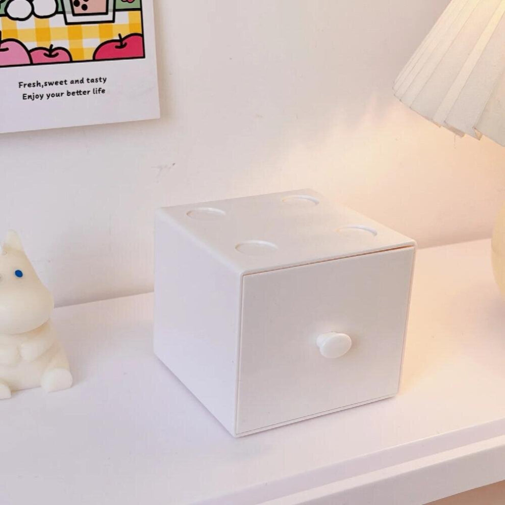 Desktop Macaron Square Storage Box Organizer Container Combination Building Block Storage Box Cosmetics Jewelry Storage Box