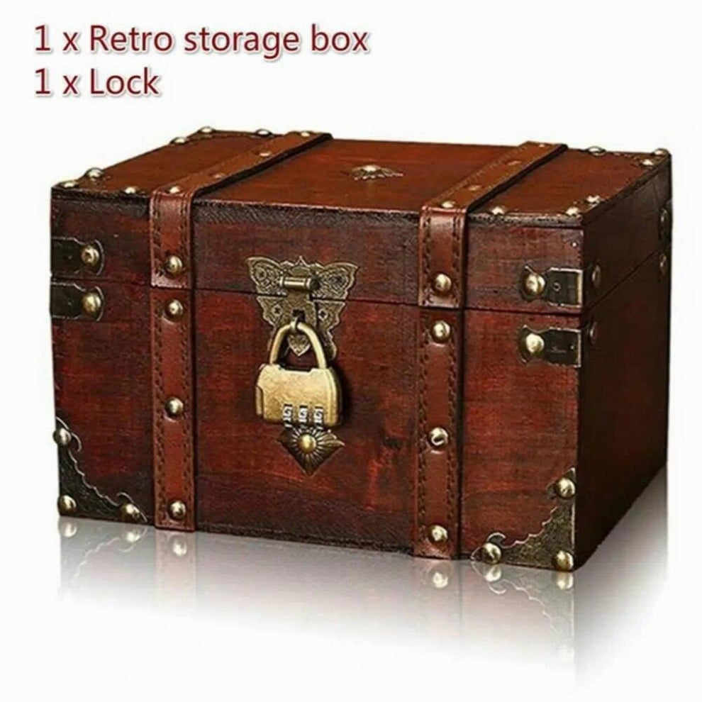 Jewelry Box Covered Large Capacity Vintage Household Storage Box Treasure Chest Treasure Chest