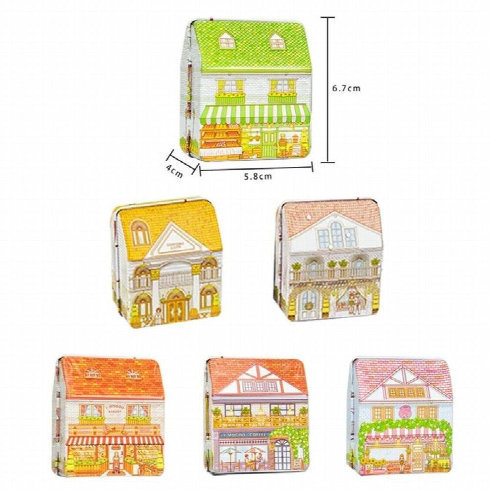 6pcs Metal Container Mini Full Painting Tin Box Locker Storage Desktop Cosmetic Storage Home Jewelry Boxes Kid Gift