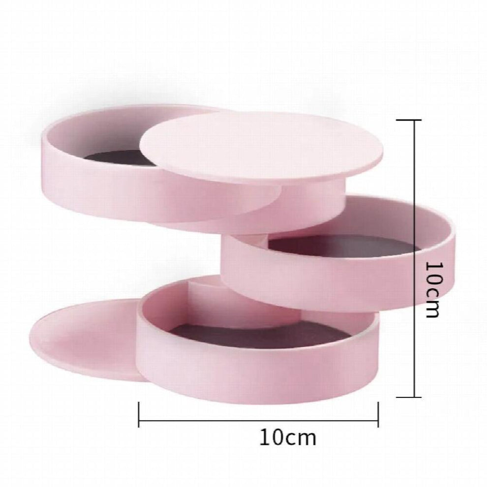 Portable Four floors Rotation Multifunction Jewelry Storage Box Necklace Earrings Ring Makeup Organizer Desktop finishing
