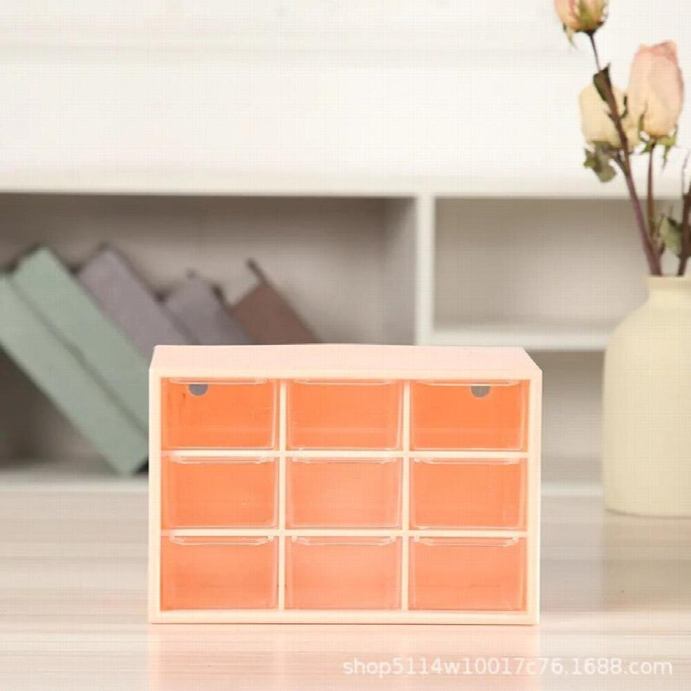 Nine-grid Dust-proof Drawer Plastic Storage Box Desktop Stationery Jewelry Case Cosmetic Home Storage Organizer Box