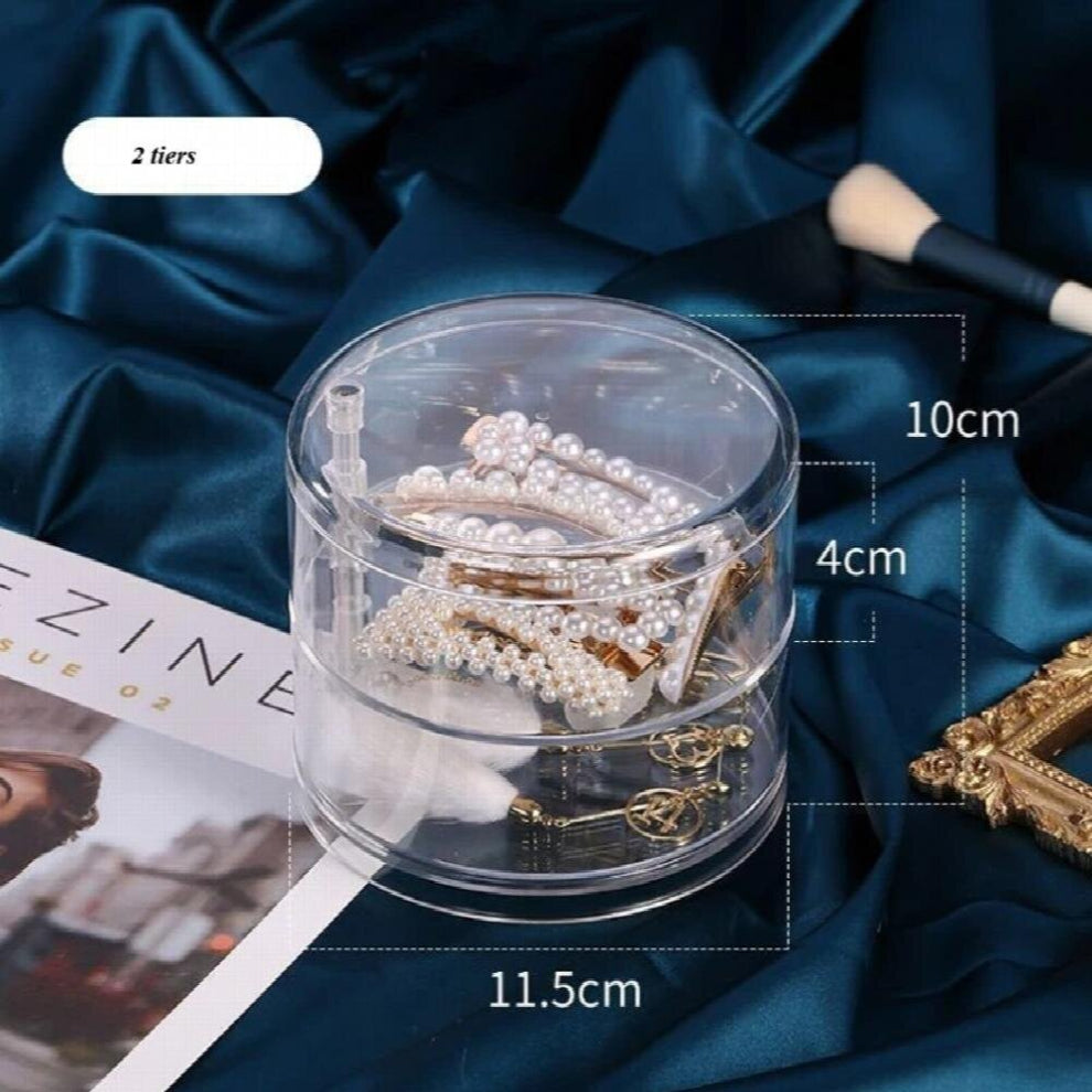 2-3-4-5 Tiers Round Jewelry Organizer Plastic Clear Jewelry Storage Box Hign Jewelry Case Earring-Necklace Ring Box