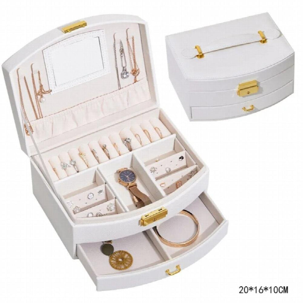 Double Layer Jewelry Box Earrings Necklace Organizer Ring Bracelet Storager Organizing Supplies Household Products Accessories