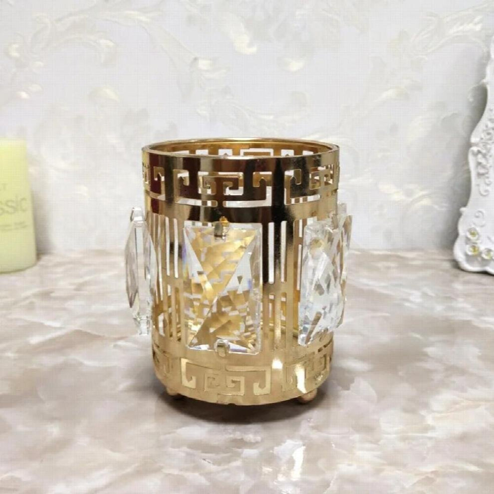 Metal Makeup Brush Storage Tube Eyebrow Pencil Makeup Organizer Pen Holder Crystal Jewelry Storage Box makeup organizer