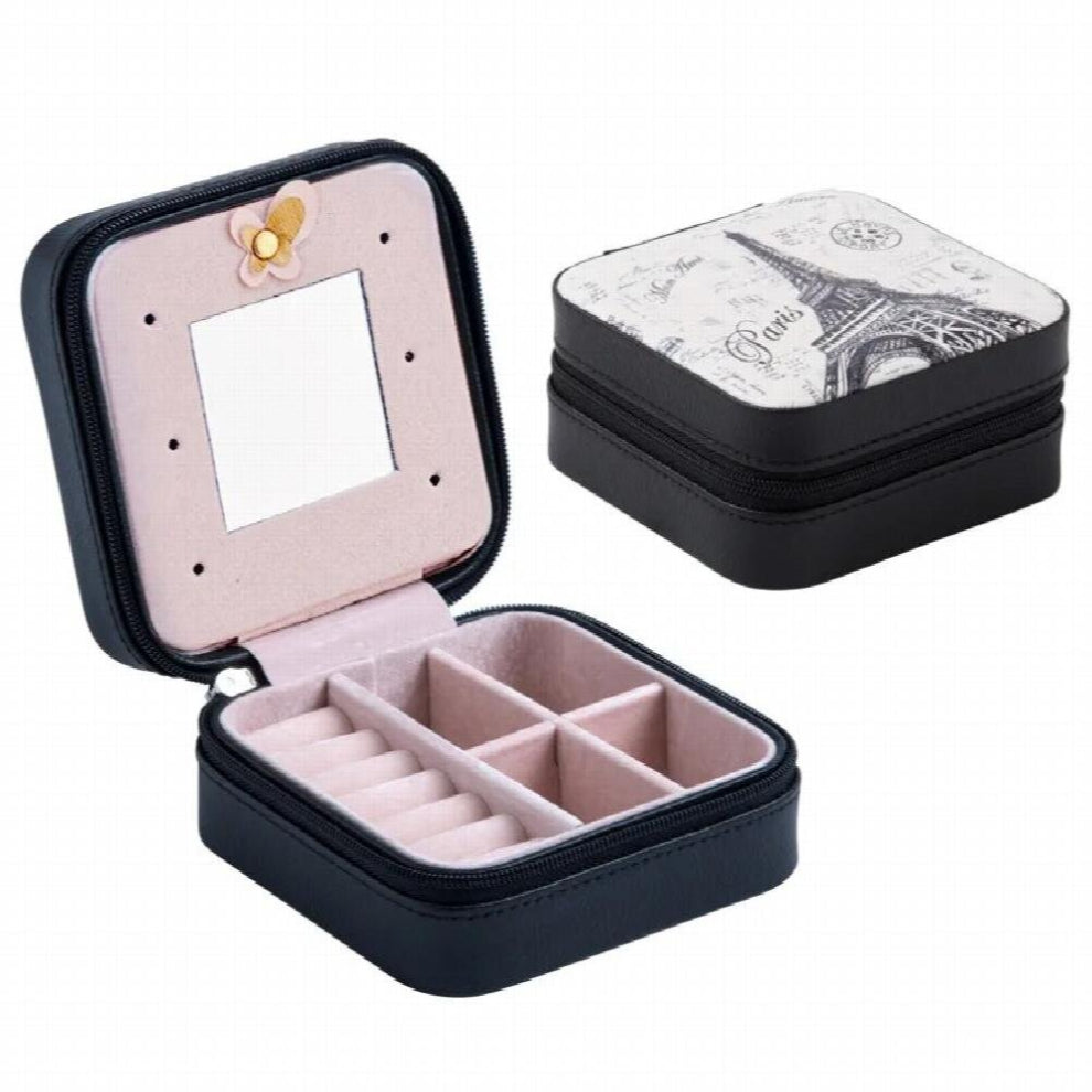 Portable Travel Stud Earring Jewelry Makeup Organizer Storage Box PU Cosmetic Small Jewelry Bag Desktop Finishing Christmas Gift