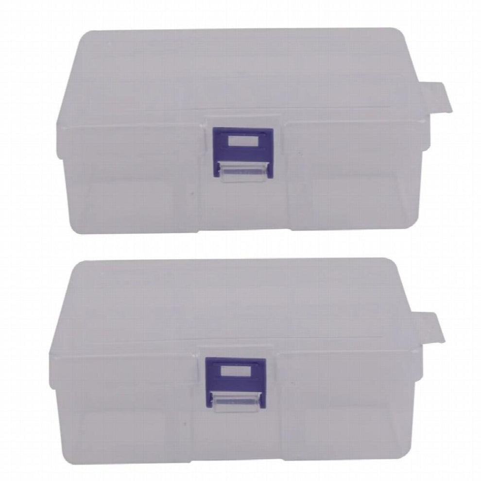 2X 6 Removable Plastic Storage Box Jewelry-Earring-Tools Container Organizer